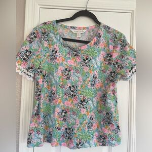 DISNEY X Lilly Pulitzer Limited Edition Women's Mickey Minnie Claremont Trim Top
